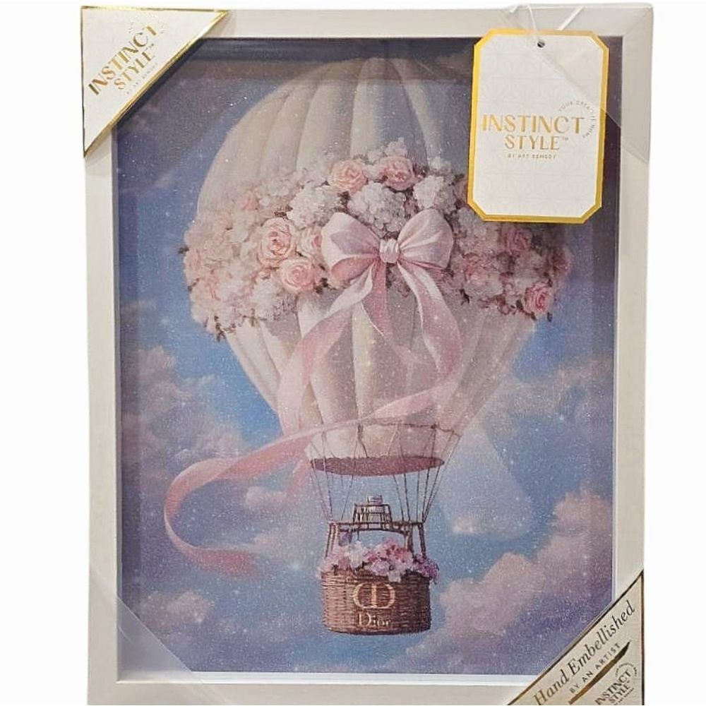 Instinct Style Dior Floral Hot Air Balloon Framed Wall Decor